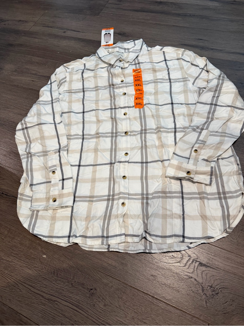 Womens Jacks Girlfriend Plaid long Sleeve Top XXL